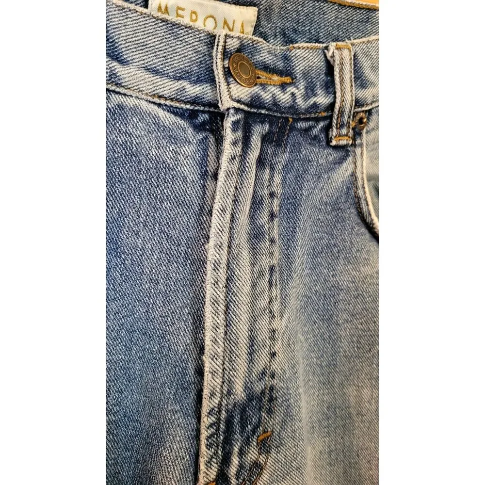 Vintage Merona 33x32 100% Cotton Well Loved Pre-Owned Jeans zip Fly Straight Leg